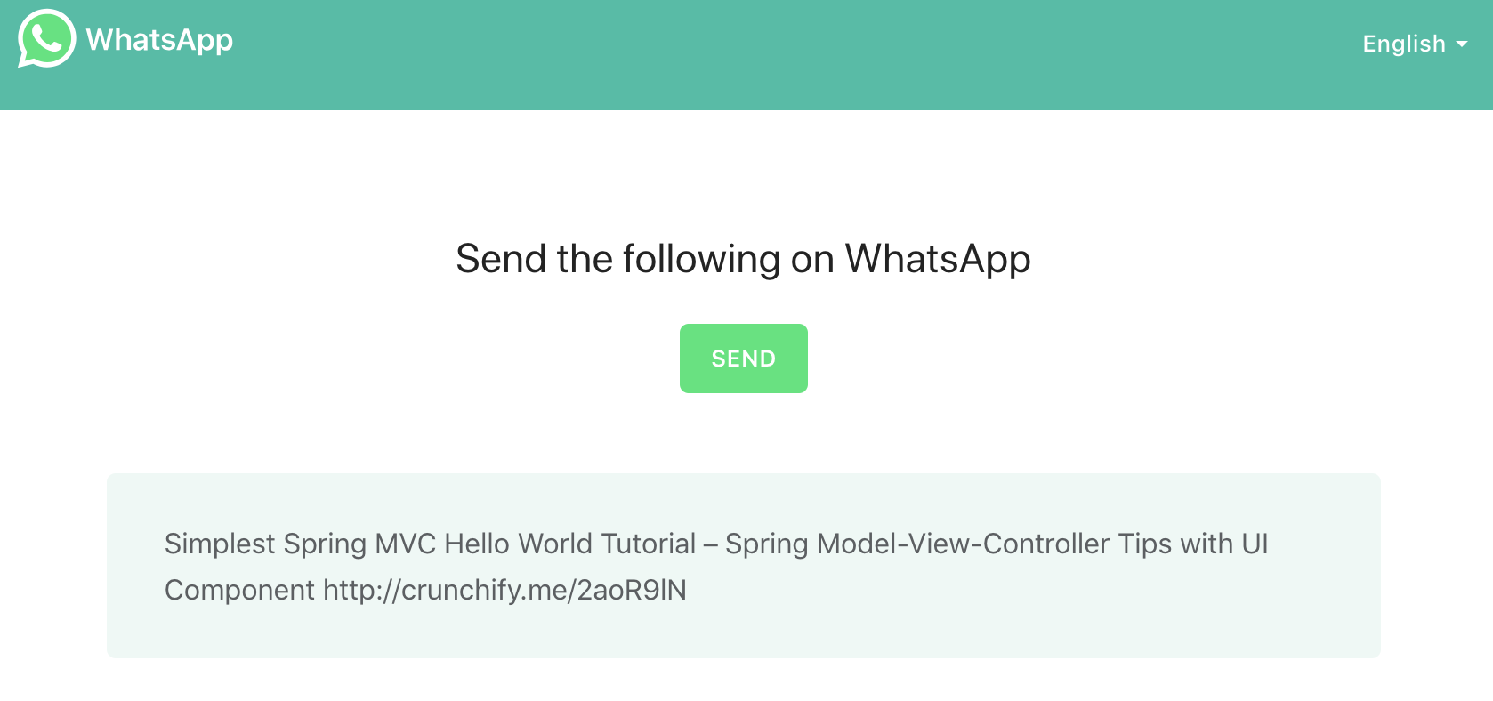 WhatsApp Social Sharing Link